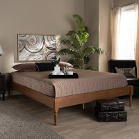 Baxton Studio MG0009-Ash Walnut-Full Colette French Bohemian Ash Walnut Finished Wood Full Size Platform Bed Frame